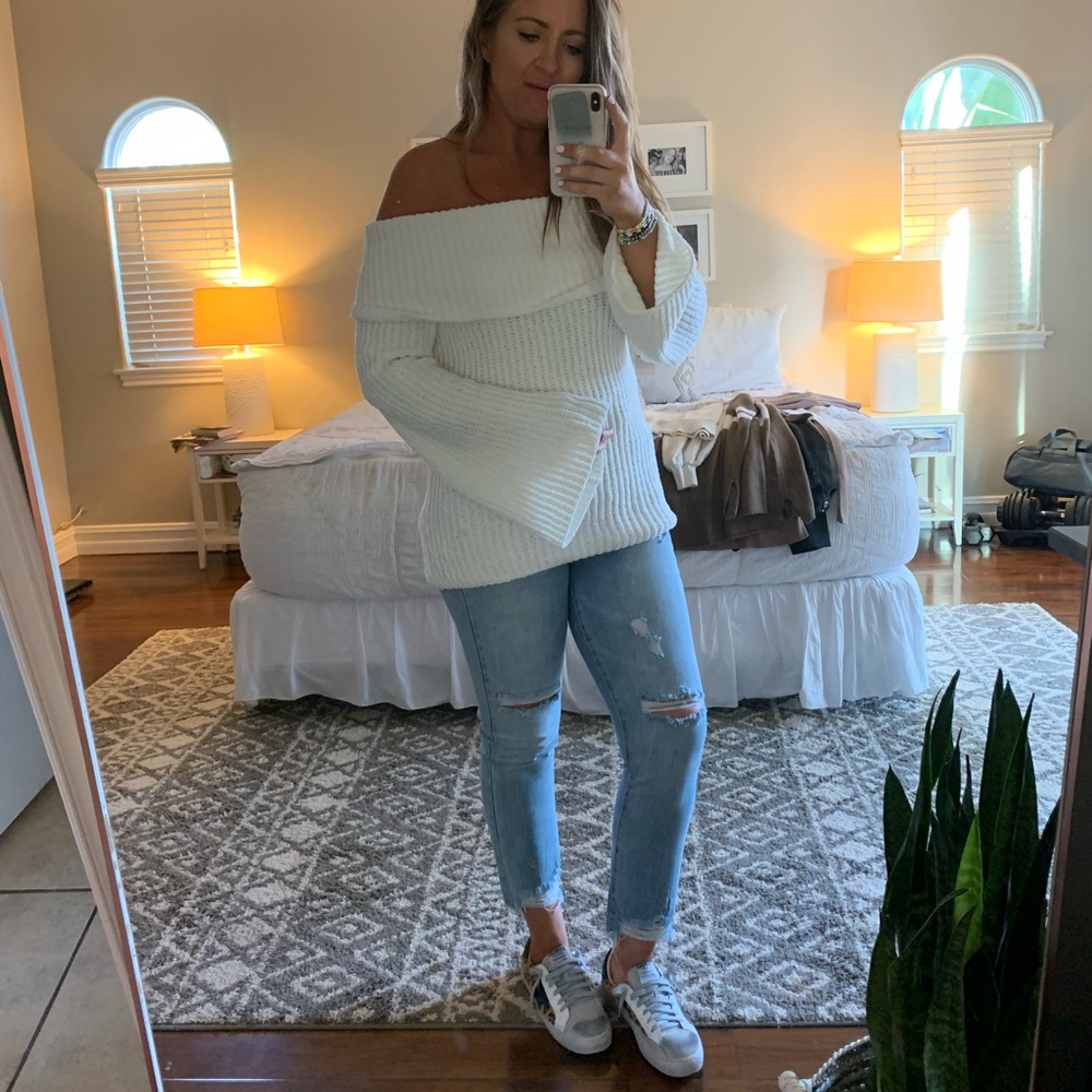 Off The Shoulder Chenille Sweater